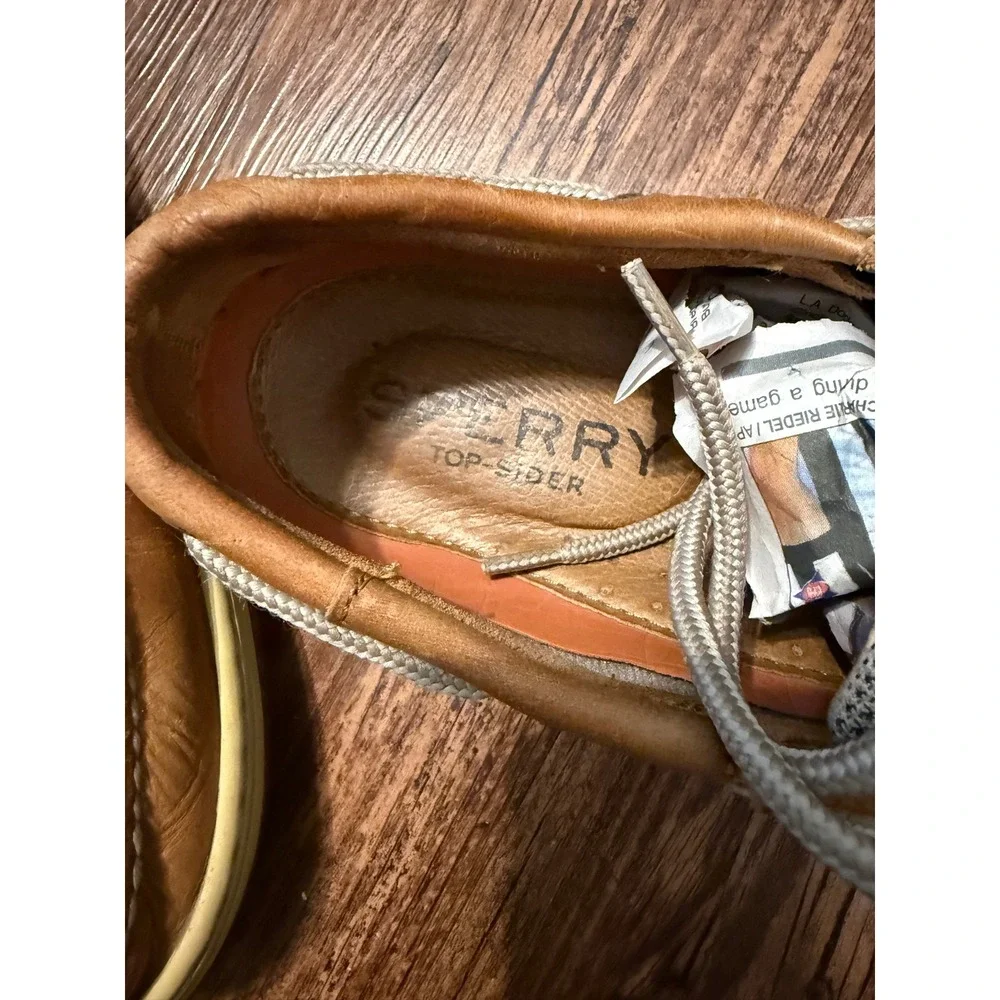 Sperry Top-Sider Billfish Mens 9.5M Tan Leather Mesh Boat Shoes 0799320 Loafers
